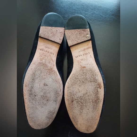 Cole Haan Women's Black Suede Loafers With Snakeskin Effect Trim, 7.5 - Picture 7 of 9